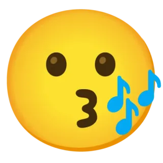 😙 biểu tượng cảm xúc, hôn, nốt nhạc, hôn gió telegram sticker