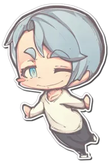 😉 Chibi, Anime, Manga, Dibujos animados, Lindo, Personaje, Arte digital, Ilustración telegram sticker