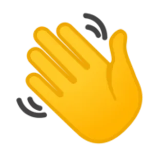 👋 emoji, hand, waving, gesture, yellow telegram sticker