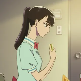 🥪 anime, chica, sándwich, restaurante, camarera telegram sticker