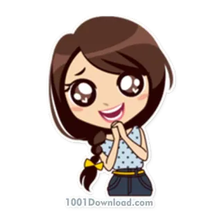😳 1001Download.com cartoon, girl, cute, anime, kawaii, smiling telegram sticker