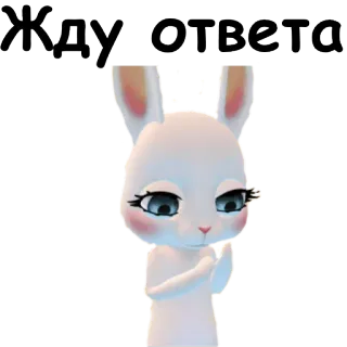 😶 Жду ответа кролик, ожидание, ответ, милый, животное whatsapp sticker