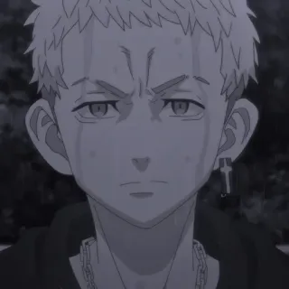 🙁 animé, personnage, garçon, boucles d'oreilles, triste telegram sticker