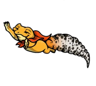 😎 Eidechse, Gecko, Superheld, Tier, Reptil telegram sticker