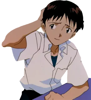 😥 Shinji Ikari Neon Genesis Evangelion Anime, Eva, Pilote, Adolescent telegram sticker