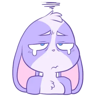 😭 thỏ, buồn, mệt mỏi, hoạt hình, động vật, buồn ngủ telegram sticker