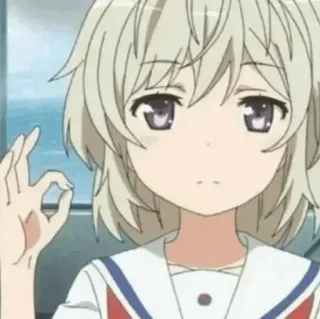 🩸 anime, girl, okay gesture, character telegram sticker