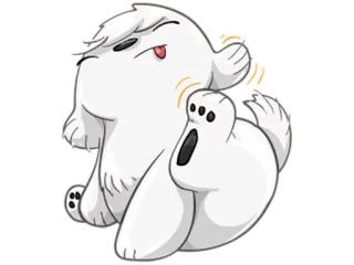 😁 hond, likken, schattig, cartoon, dier telegram sticker