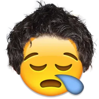 😪 Emoji, Mengantuk, Sedih, Wajah, Tidur, Lelah, Ekspresi, Rambut whatsapp sticker