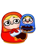 👍 Matryoshka, Boneka Rusia, Kartun, Lucu, Boneka, Mainan whatsapp sticker