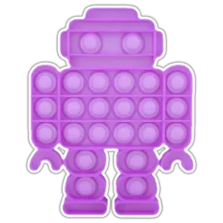 🤖 robot, pop it, giocattolo, viola, fidget toy, antistress, sensoriale whatsapp sticker