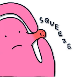 😰 SQUEEZE 漫画, 絞る, ピンク, 表情, 面白い telegram sticker
