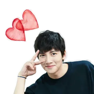 ✌️ corações, amor, sinal de paz, coreano, asiático, sorriso whatsapp sticker