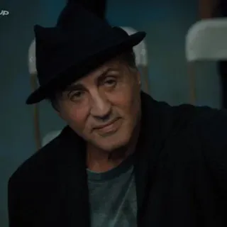 🌑 Sylvester Stallone actor, portrait, man, hat telegram sticker
