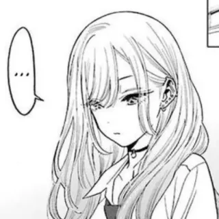 📀 ... Fille anime, Manga, Dessin animé, Pensif, Réflexion, Illustration telegram sticker