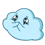 😱 cloud, cartoon, happy, weather, sky, illustration telegram sticker