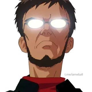 ☹️ Gendo Ikari Neon Genesis Evangelion Anime, Evangelion, Gendo Ikari, Serio, Personaje telegram sticker