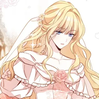 🙃 女性, ブロンド, ドレス, アニメ, イラスト, 漫画 telegram sticker