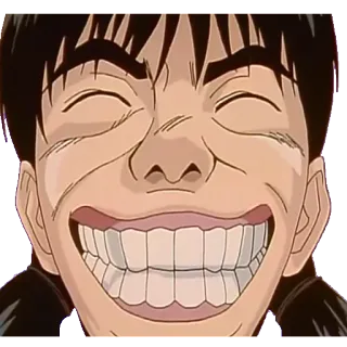 😬 anime, cartoon, smile, cheerful, face telegram sticker