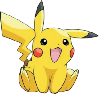 😃 Pikachu Pokemon โปเกมอน, ปิกาจู, การ์ตูน, สัตว์, สีเหลือง, อนิเมะ telegram sticker