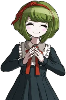 🌟 Monaca Towa Danganronpa Anime, Danganronpa, Monaca Towa, Carino, Sorridendo, Ragazza, Capelli verdi telegram sticker