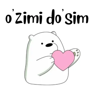 🐻‍❄️ o' zimi do' sim Ours polaire, Coeur, Amour, Mignon, Dessin animé, We Bare Bears whatsapp sticker