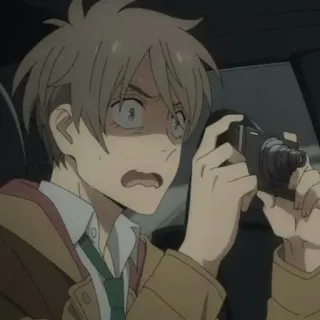 💵 anime, zszokowany, fotograf, aparat, portret telegram sticker