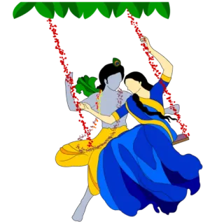 💑 Krishna 印度教, 神, 印度文化, 印度神, 拉达 telegram sticker