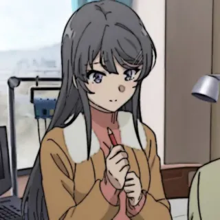 🐰 Mai Sakurajima Rascal Does Not Dream of Bunny Girl Senpai 애니메이션, 청춘 돼지, 귀여운, 캐릭터 whatsapp sticker