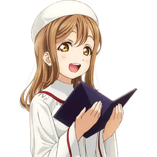 📕 anime, girl, choir, singing, book telegram sticker
