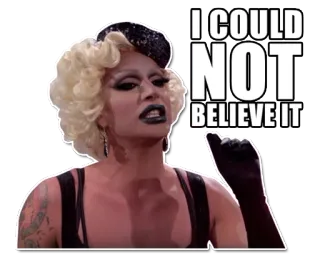 👎 I COULD NOT BELIEVE IT Травести-дива, Цитата, Сюрприз, В шоке telegram sticker