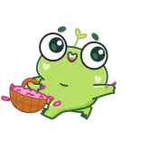 🌺 กบ, การ์ตูน, น่ารัก, พืช, สัตว์, สติกเกอร์ telegram sticker