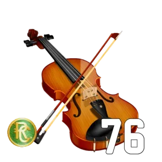 7️⃣ 76 violín, música, instrumento, cuerdas, número, 76 telegram sticker