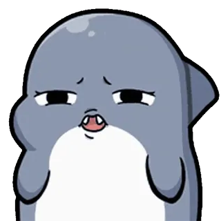⭐ cartoon, cute, sad, dolphin, funny, character whatsapp sticker