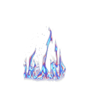 🔥 Пламя, Огонь, Голографический, Переливающийся, Синий, Наклейка whatsapp sticker