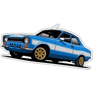 🚗 รถ, สีน้ำเงิน, วินเทจ, ยานยนต์, รถยนต์ telegram sticker
