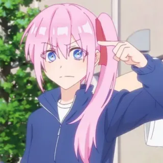 🍧 Anime, Mädchen, pinke Haare, Pferdeschwanz, Charakter, Porträt telegram sticker