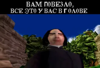 🤫 Severus Snape Harry Potter ВАМ ПОВЕЗЛО, ВСЕ ЭТО У ВАС В ГОЛОВЕ Severus Snape, Harry Potter, video game, Russian, meme telegram sticker