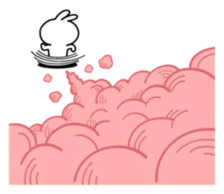🏃 мультфильм, дым, анимация, облако, белый, розовый telegram sticker