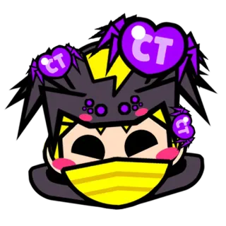 ❤️ CT cartoon, sticker, paars, geel, personage, spin telegram sticker