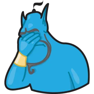 😑 Genie Aladdin dibujos animados, magia, genio, Disney, Aladdin telegram sticker