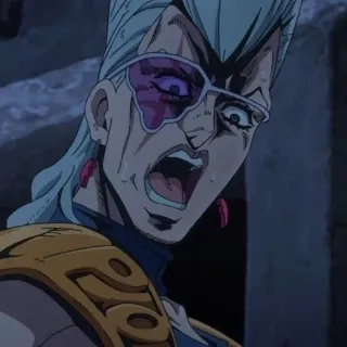 😳 Jean Pierre Polnareff JoJo's Bizarre Adventure 애니메이션, 죠죠, 폴나레프, 장 피에르 폴나레프, 표정, 충격 telegram sticker