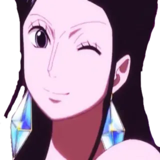 😉 Nico Robin One Piece Anime, One Piece, Nico Robin, Karakter, Mengedipkan mata, Wanita whatsapp sticker