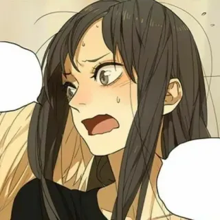 🌟 dessin animé, animé, femme, peur, expression whatsapp sticker