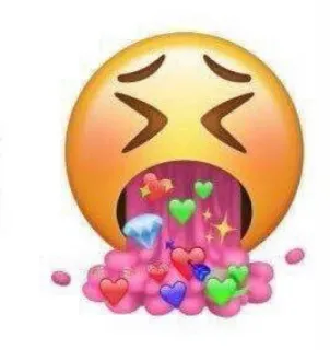 🤮 Emoji, Malato, Vomitare, Cuori, Diamante, Stelle, Vomito telegram sticker