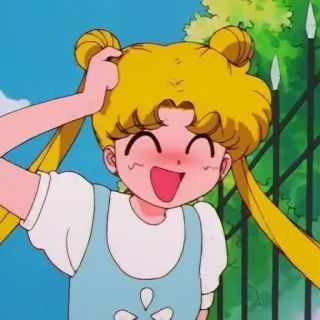 🌙 Sailor Moon Anime, Cartoon, Personage, Glimlach, Vrolijk telegram sticker