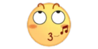 🎵 emoji, emoticon, cartoon, cute, musical note, kiss, whistle telegram sticker