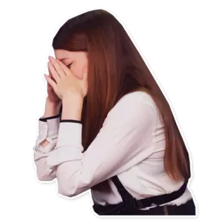 😑 piangere, triste, arrabbiata, donna, emozioni telegram sticker