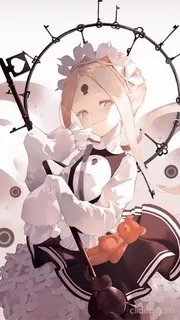 ✨ Anime, Maid, Illustrazione, Chiave, Orsacchiotto, Carino, Kawaii telegram sticker