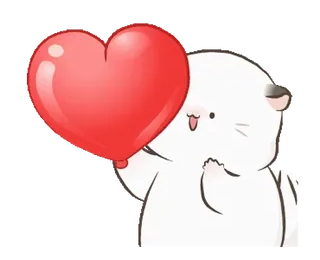 ❤️ kucing, hati, imut, cinta, balon, binatang, kawaii telegram sticker